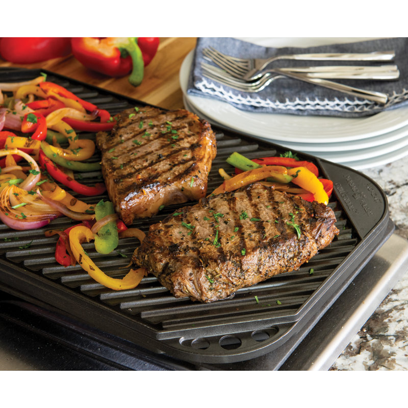 Nordic Ware Pro Cast Traditions 19.25 in. Aluminum Non Stick Reversible Grill and Griddle Pan